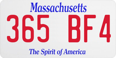 MA license plate 365BF4