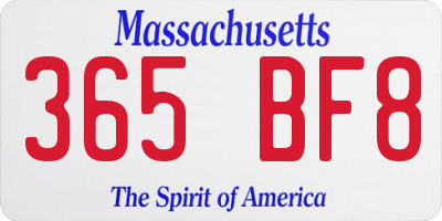 MA license plate 365BF8