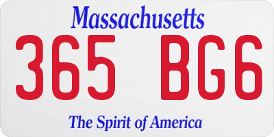 MA license plate 365BG6