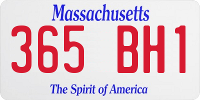 MA license plate 365BH1