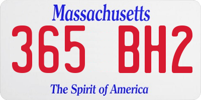 MA license plate 365BH2