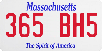 MA license plate 365BH5