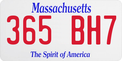 MA license plate 365BH7