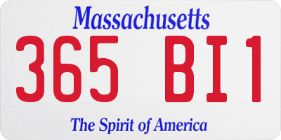 MA license plate 365BI1