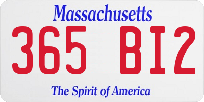 MA license plate 365BI2