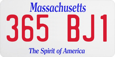 MA license plate 365BJ1
