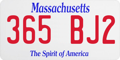 MA license plate 365BJ2
