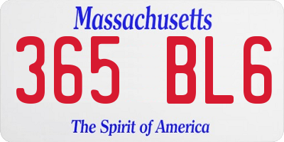 MA license plate 365BL6