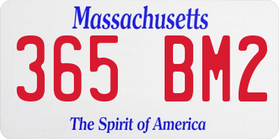 MA license plate 365BM2