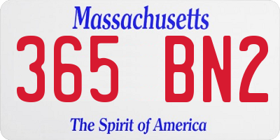 MA license plate 365BN2
