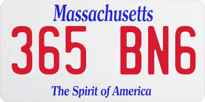 MA license plate 365BN6