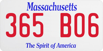 MA license plate 365BO6