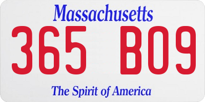 MA license plate 365BO9