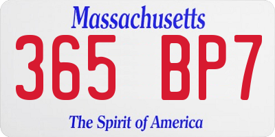MA license plate 365BP7