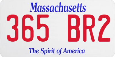 MA license plate 365BR2