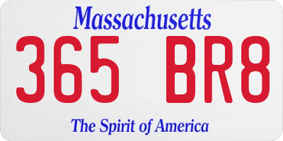 MA license plate 365BR8