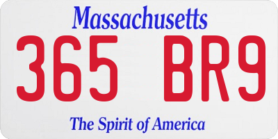 MA license plate 365BR9