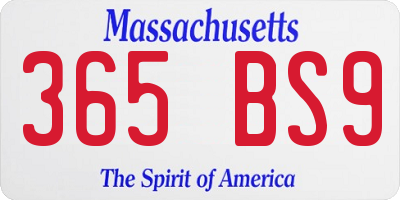 MA license plate 365BS9