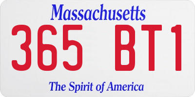 MA license plate 365BT1