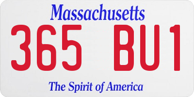 MA license plate 365BU1