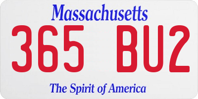 MA license plate 365BU2