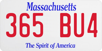 MA license plate 365BU4