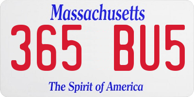 MA license plate 365BU5