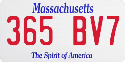 MA license plate 365BV7