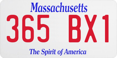 MA license plate 365BX1