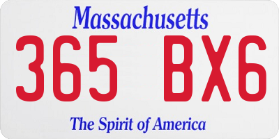 MA license plate 365BX6