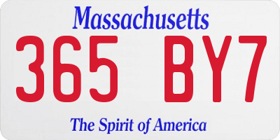 MA license plate 365BY7