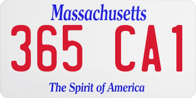 MA license plate 365CA1