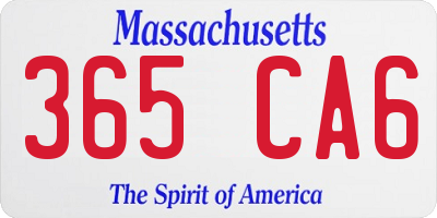 MA license plate 365CA6