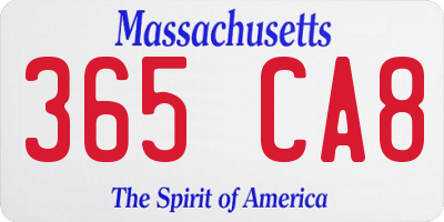 MA license plate 365CA8