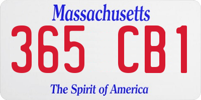 MA license plate 365CB1
