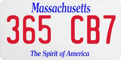 MA license plate 365CB7