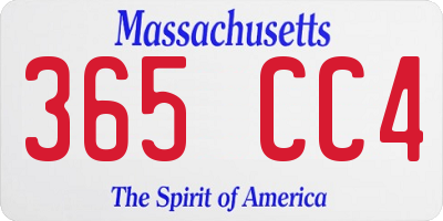 MA license plate 365CC4