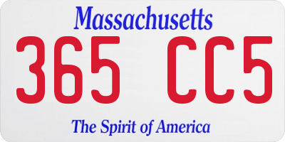 MA license plate 365CC5