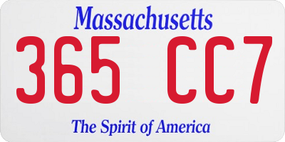 MA license plate 365CC7
