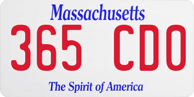 MA license plate 365CD0
