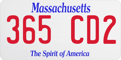 MA license plate 365CD2