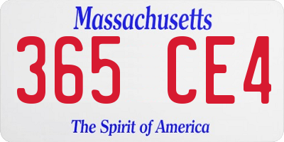 MA license plate 365CE4