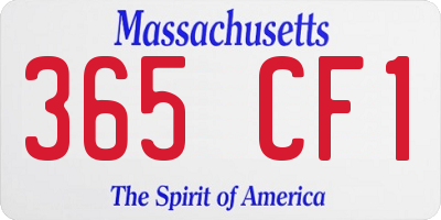 MA license plate 365CF1