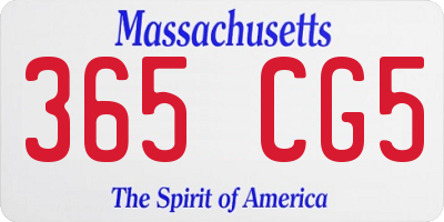 MA license plate 365CG5
