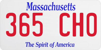 MA license plate 365CH0