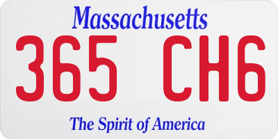 MA license plate 365CH6