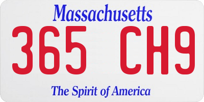 MA license plate 365CH9