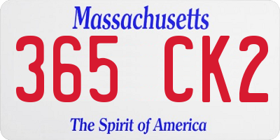 MA license plate 365CK2