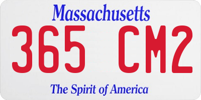 MA license plate 365CM2