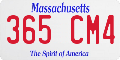 MA license plate 365CM4